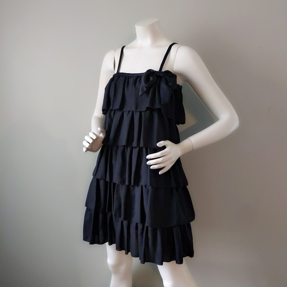 Erin Fetherston Target Black Tiered Bow Flapper Mini Dress 3 - Picture 3 of 6